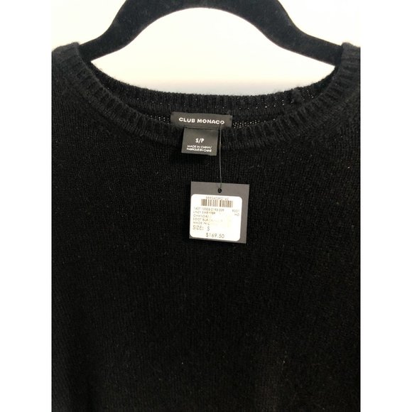 NWT CLUB MONACO BLACK RUCHED RUFFLED BACK SWEATER - Picture 5 of 6